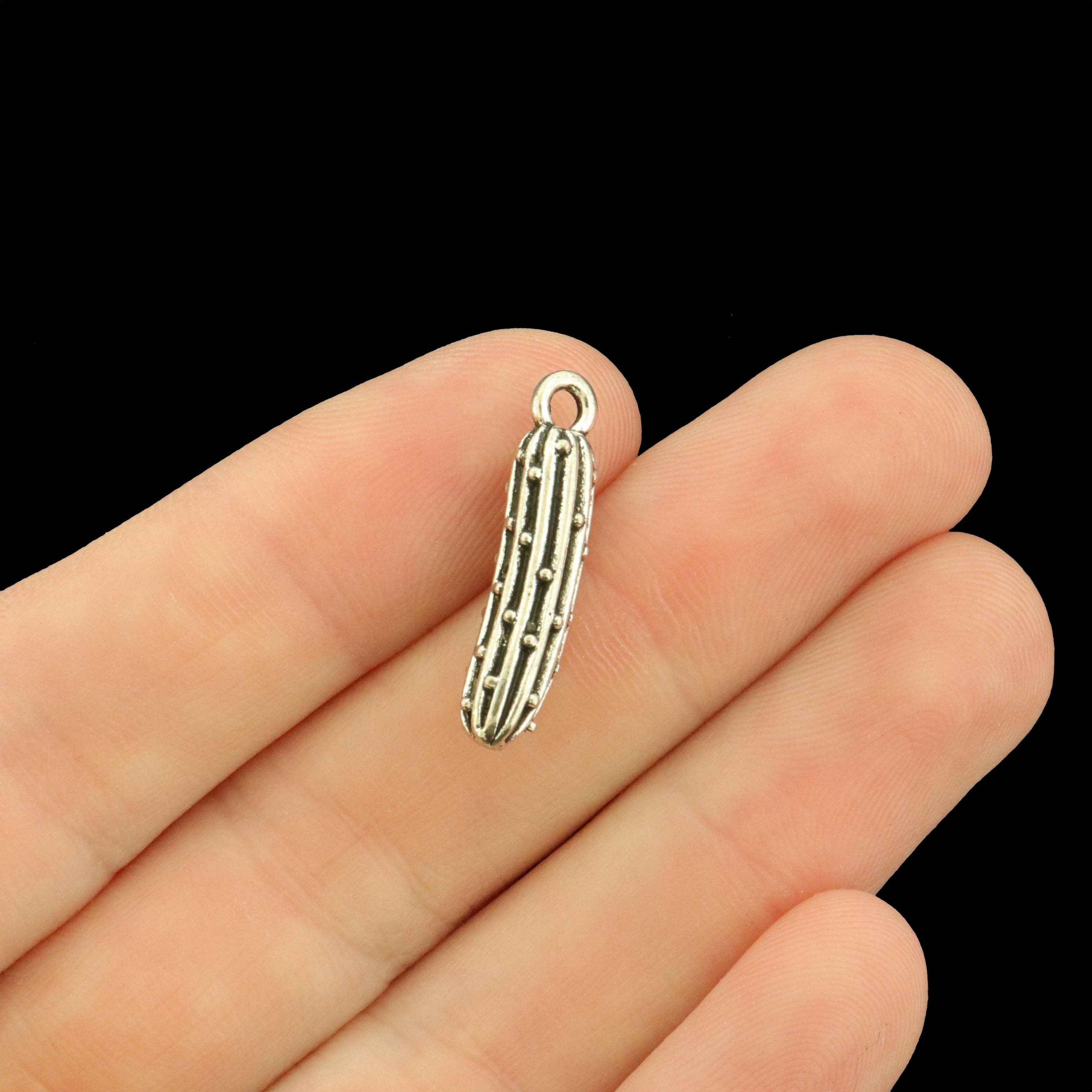 4 Pickle Antique Silver Tone 3D Charms - SC8060