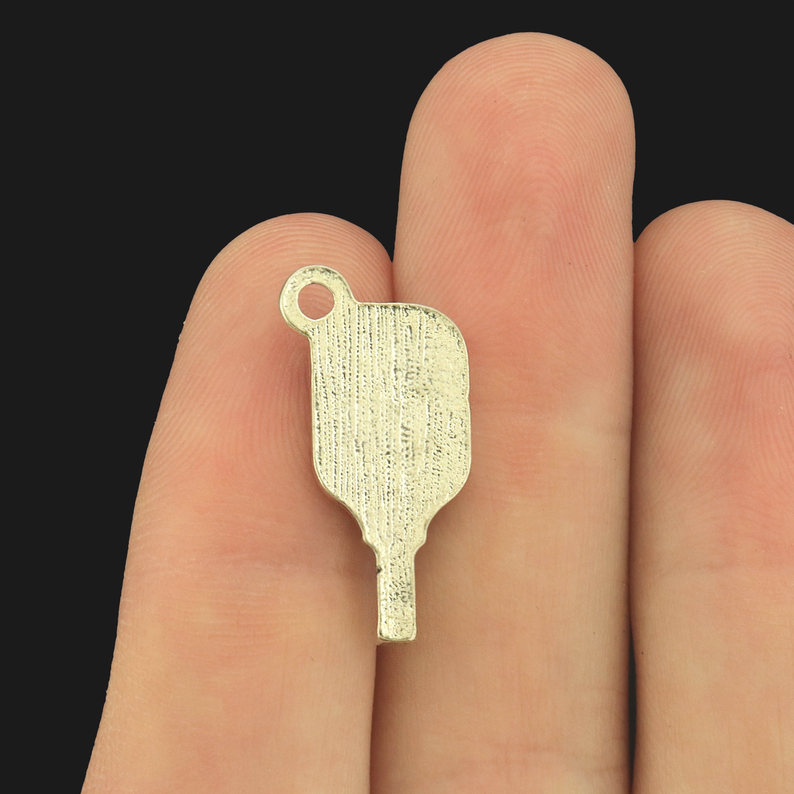 4 Pickleball Antique Silver Tone Charms with Enamel - SC9027