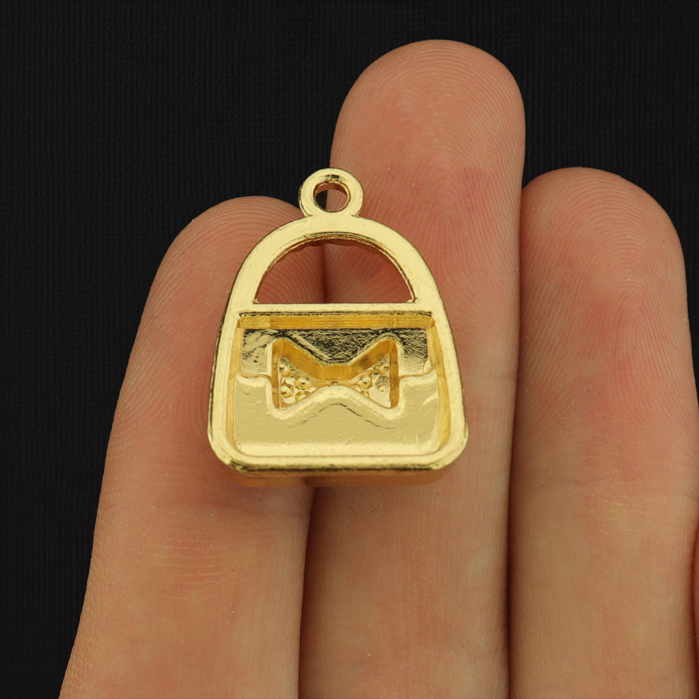 4 Purse with Bow Gold Plated Enamel Charms - E560