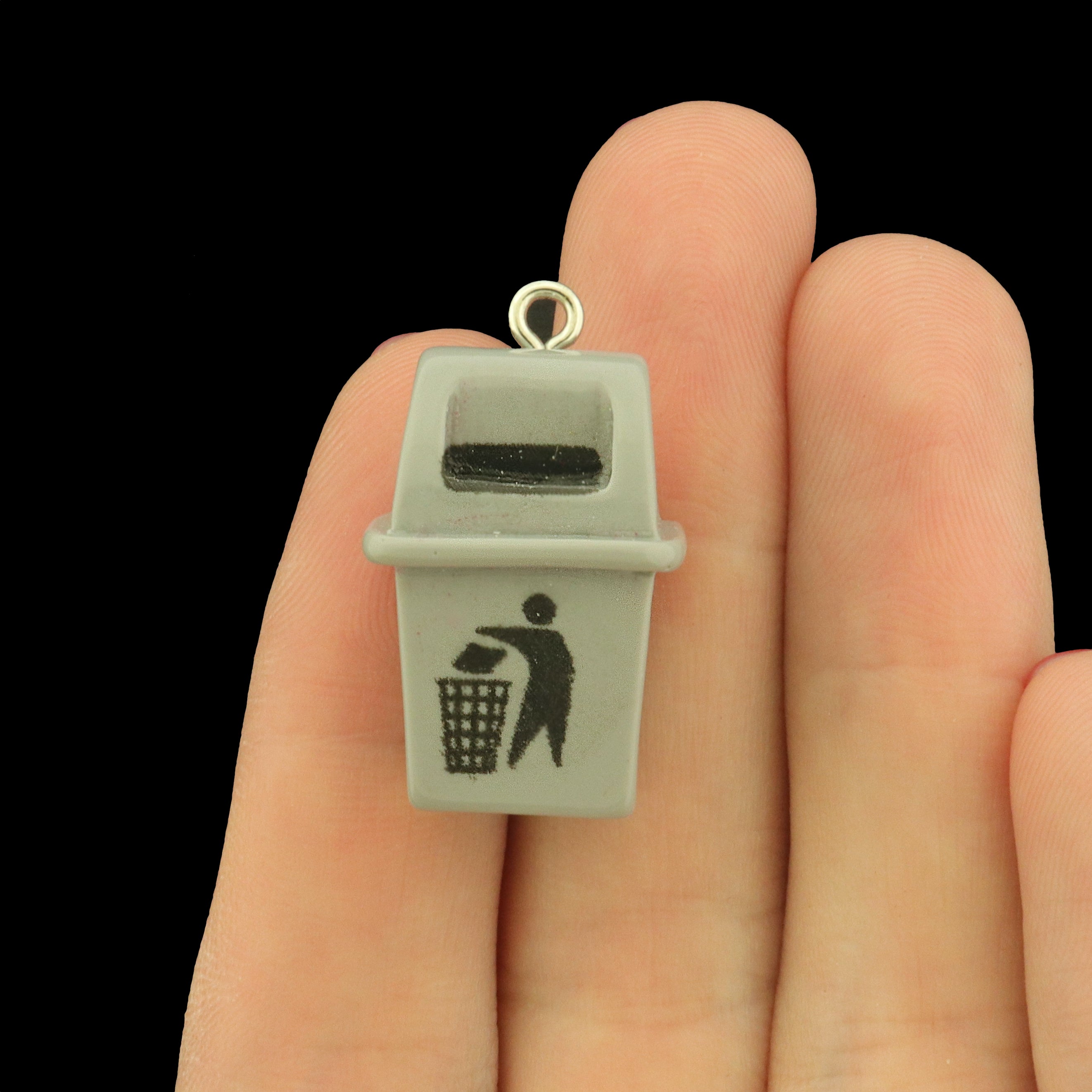 4 Recycling Bin Resin Charms 3D - Choose Your Color!