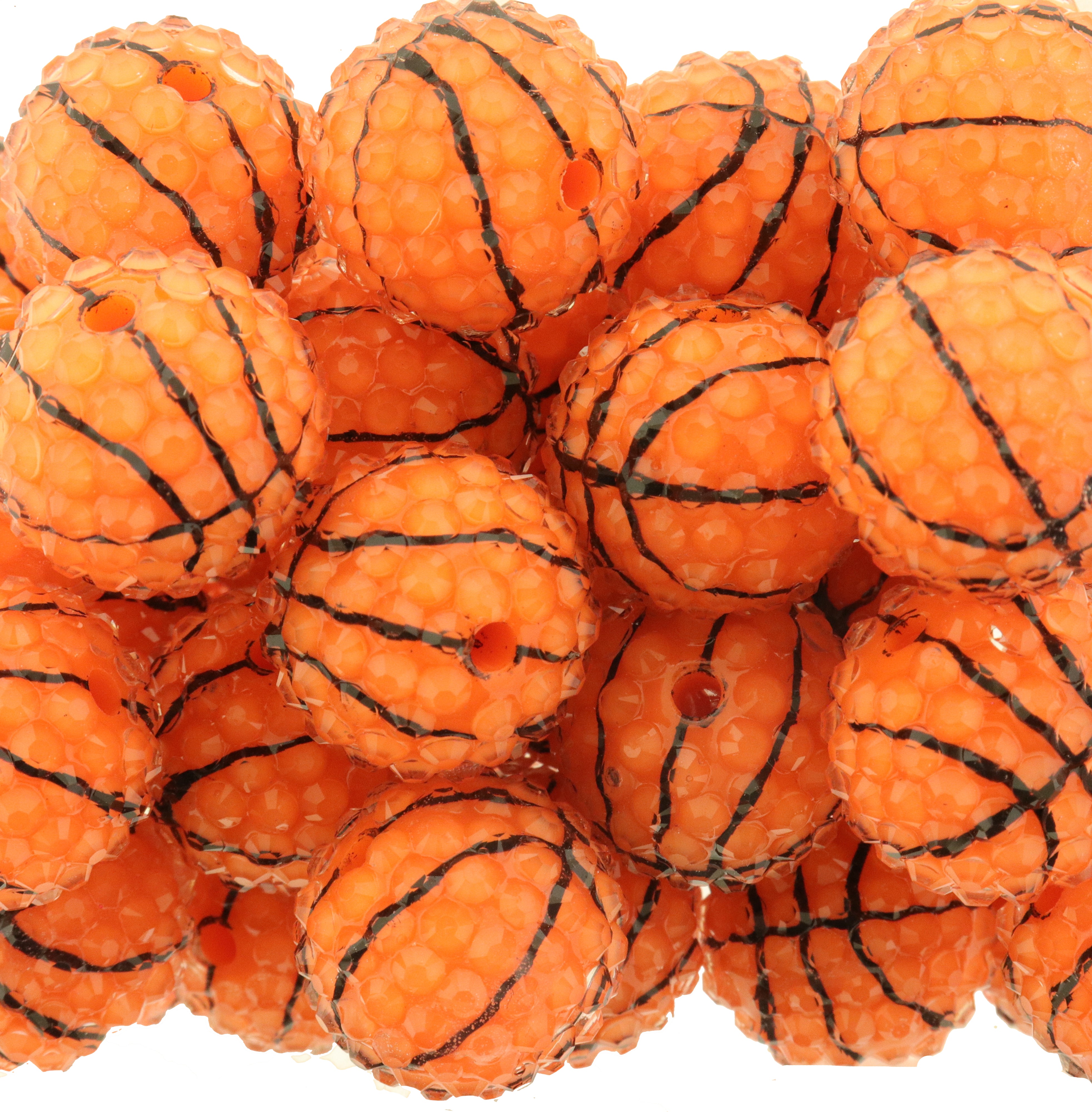 4 Round Sports Beads with CZs - 20mm - Choose Your Sport!