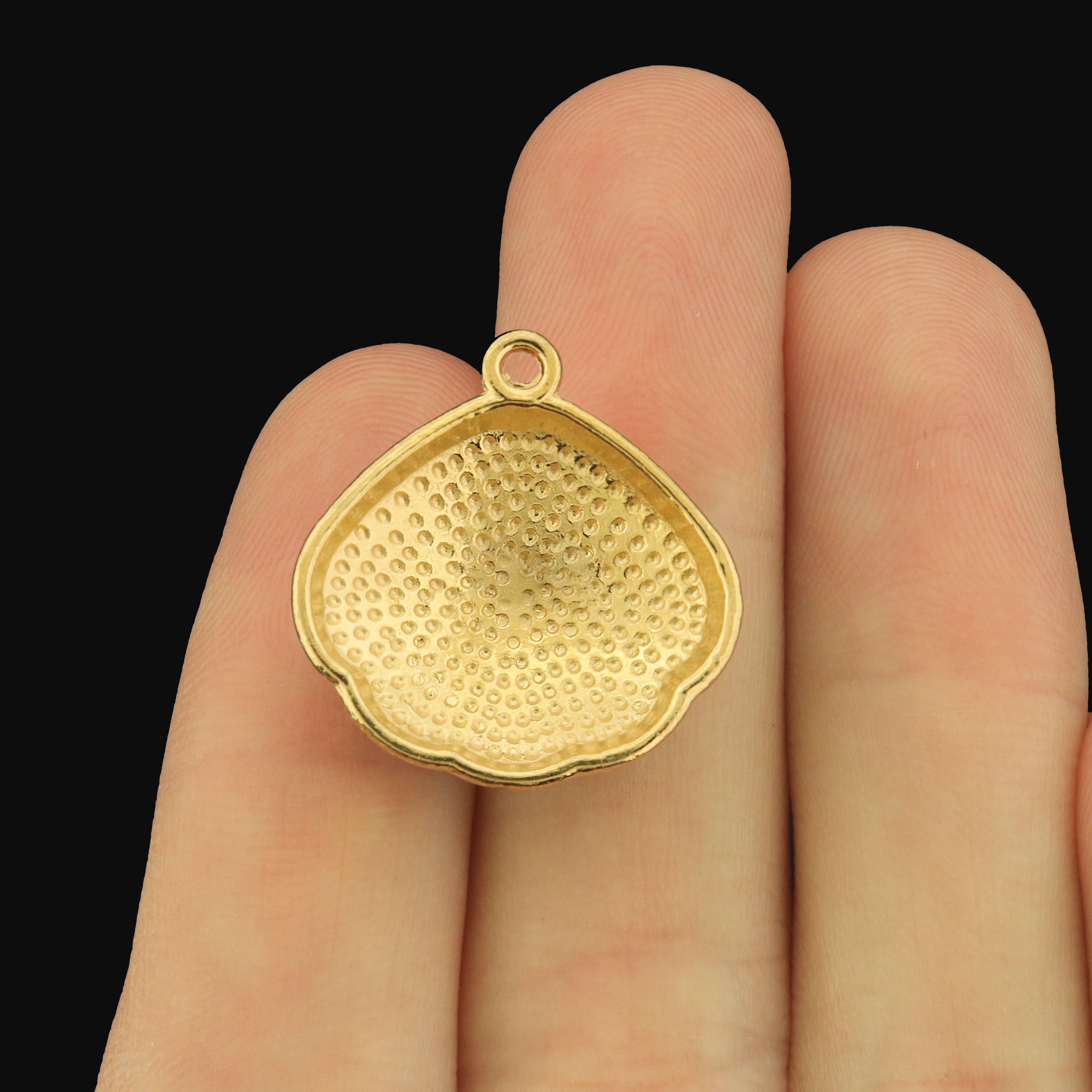 4 Sea Shell Gold Tone Enamel Charms - Choose Your Color!