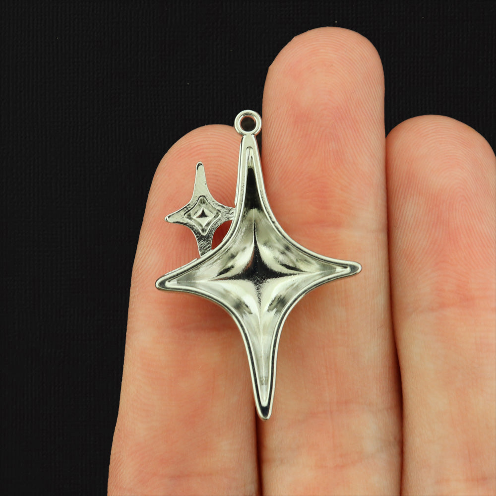 4 Star Antique Silver Tone Charms - SC503