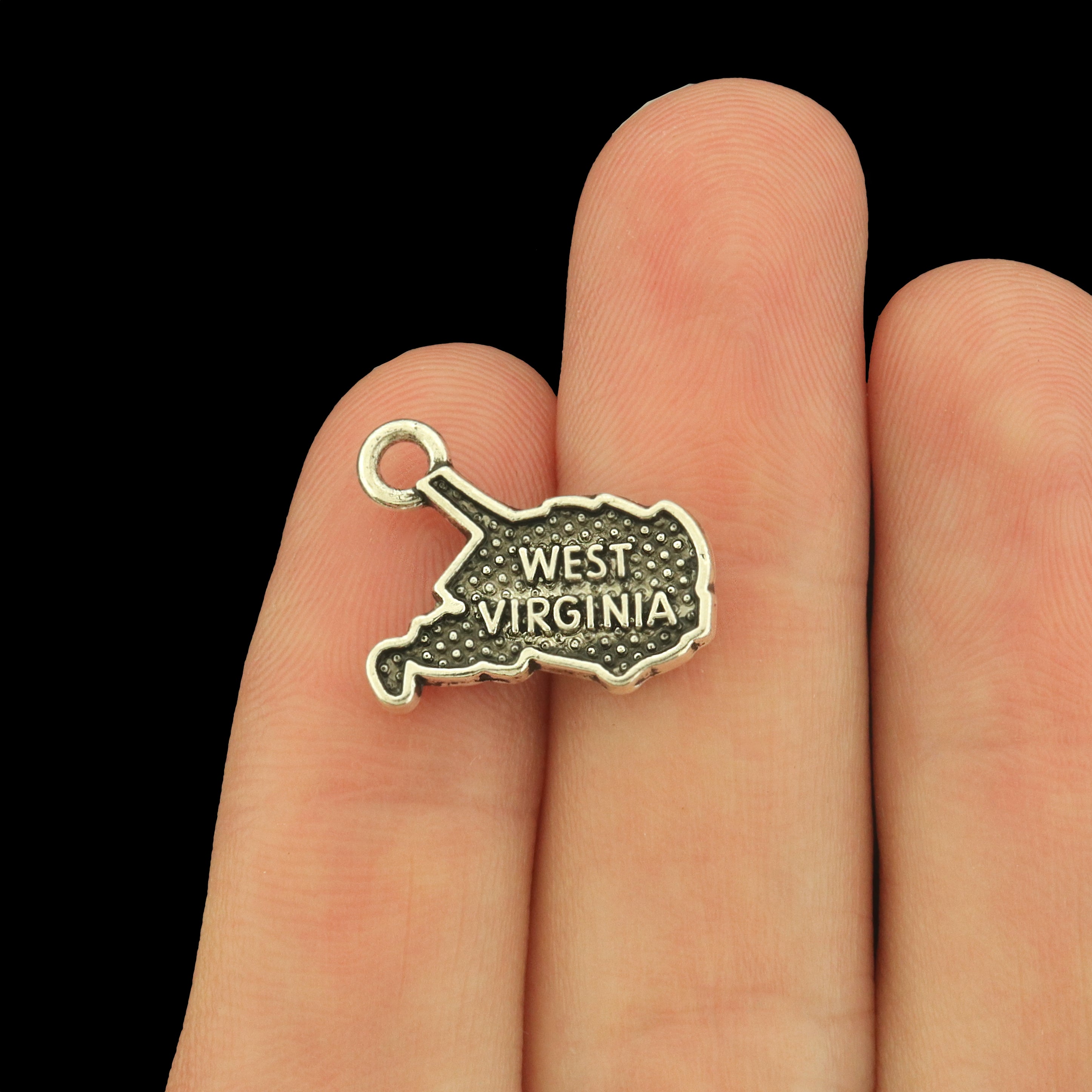 4 State Antique Silver Tone Charms - Choose Your State!