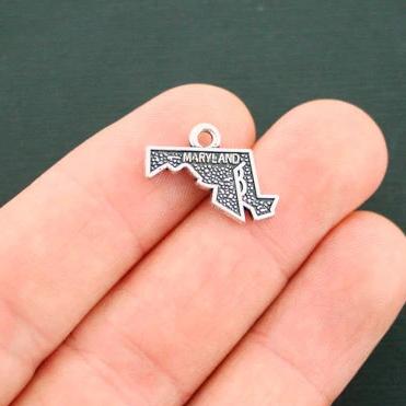 4 State Antique Silver Tone Charms - Choose Your State!