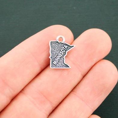 4 State Antique Silver Tone Charms - Choose Your State!