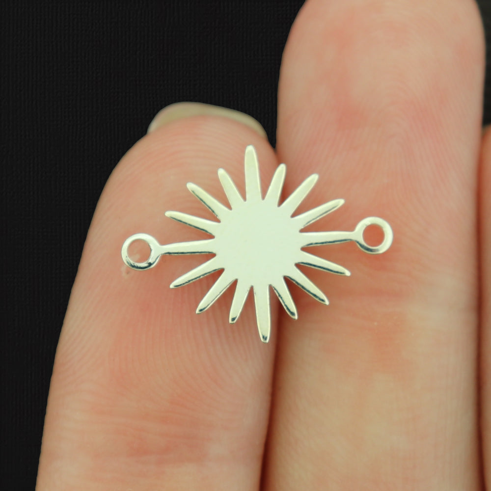 4 Sun Connector Copper Charms 2 Sided - Choose Your Tone