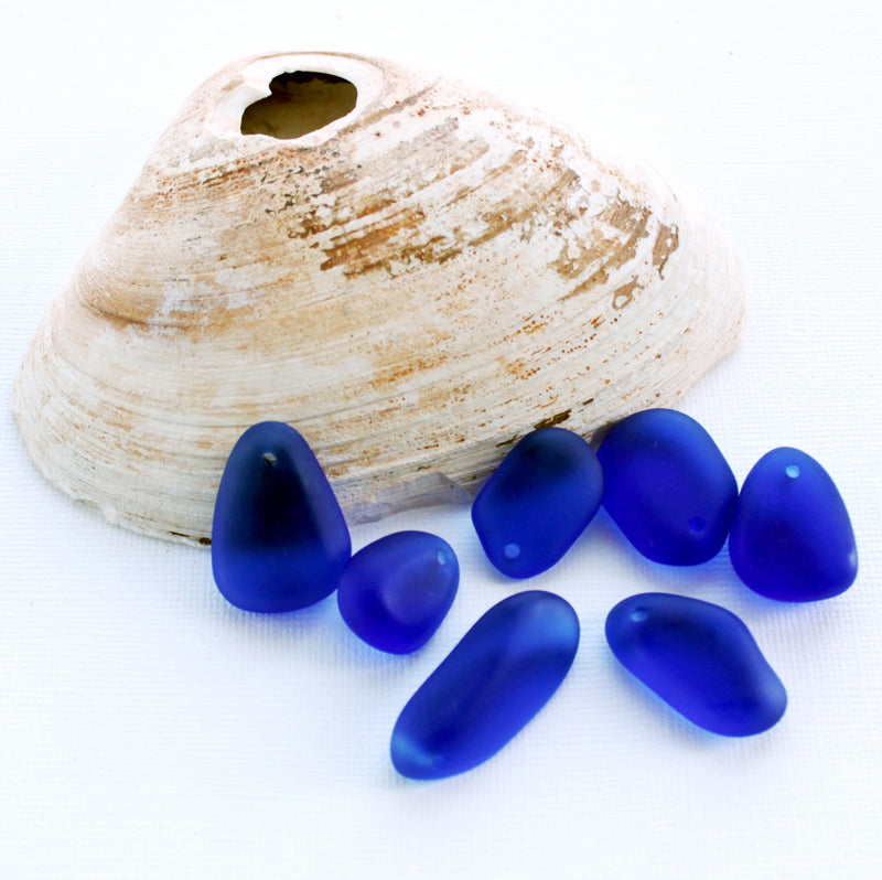 2 Freeform Cultured Sea Glass Charms - Choose Your Color!