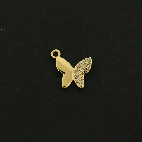 14k Butterfly Charm - Insect Pendant - 14k Gold Filled - GLD410