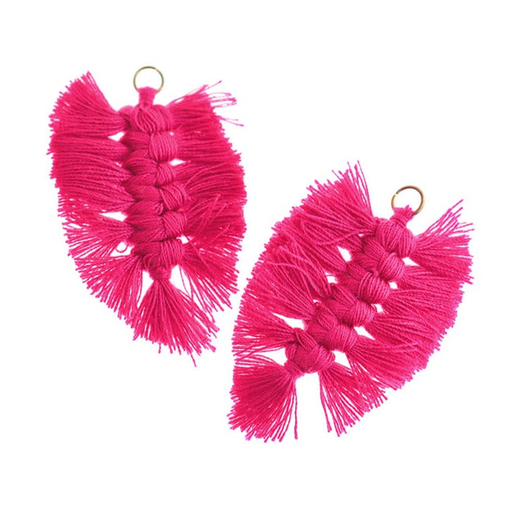 Polyester Leaf Tassel - 60mm - 2 Pieces - Choose Your Color!