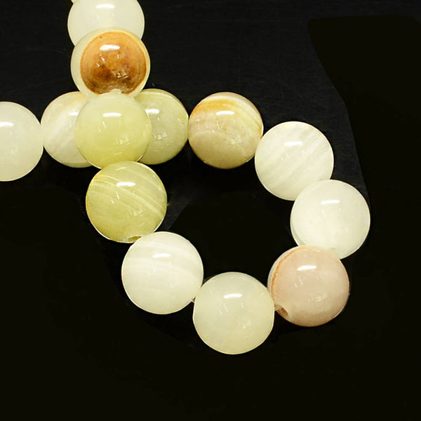 SALE 20 Jade Beads Natural 6mm Yellow Gemstone Beads - LBD969