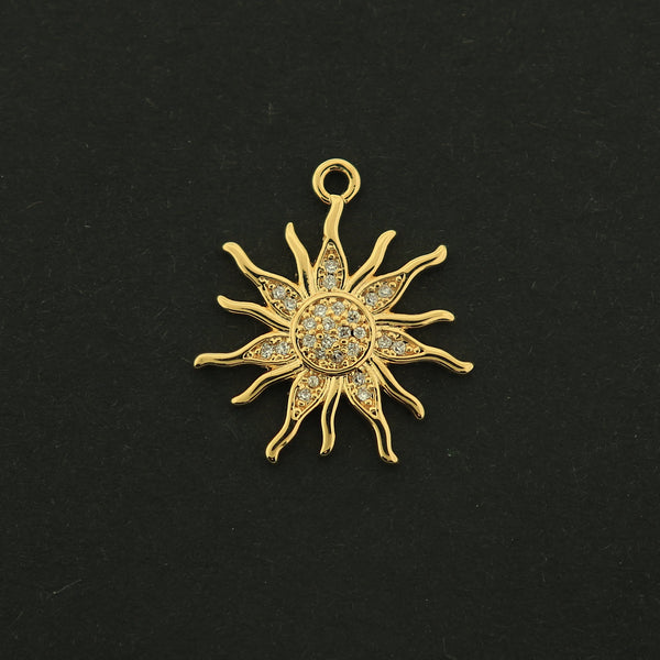 14k Sun Charm - Celestial Pendant - 14k Gold Filled - GLD438