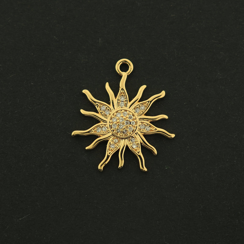 14k Sun Charm - Celestial Pendant - 14k Gold Filled - GLD438