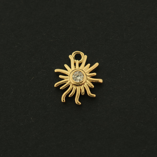 14k Sun Charm - Celestial Pendant - 14k Gold Filled - GLD439