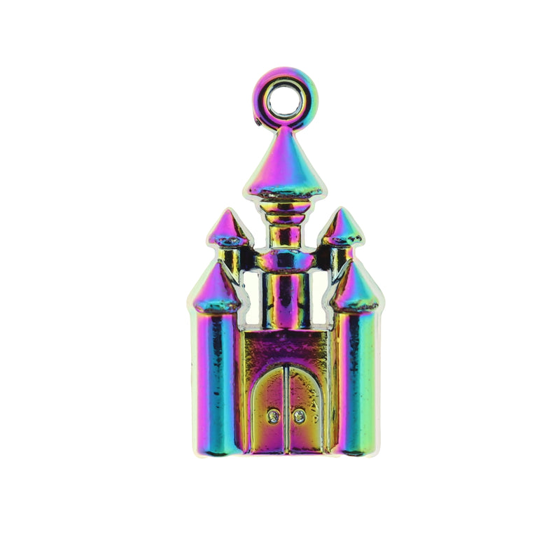 2 Castle Rainbow Electroplated Charms - SC271