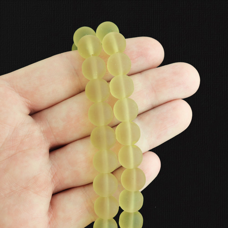 Round Cultured Sea Glass Beads - 10mm - 1 Strand 19 Beads - Choose Your Color!