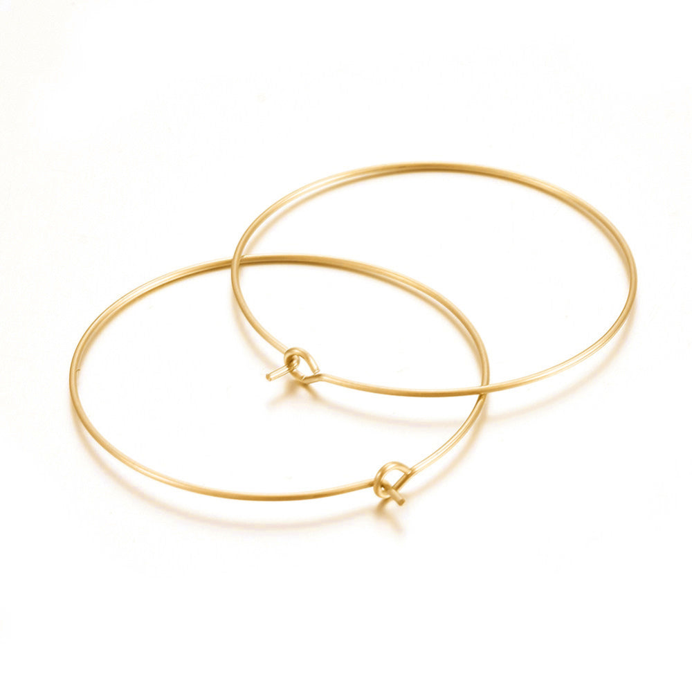 20 Surgical Stainless Wine Charm Hoops - Silver or 18k Gold Plated - Choose Your Size!