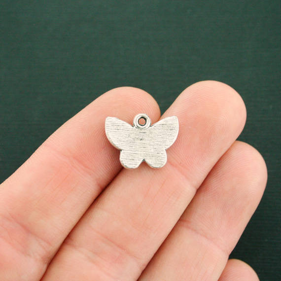 10 Butterfly Charms Antique Silver Tone - LSC5891