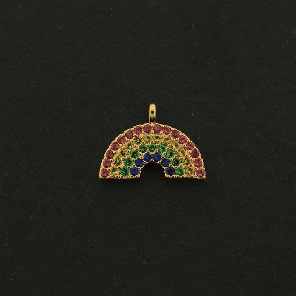 18k Rainbow Charm - Pride Pendant - 18k Gold Plated - GLD479