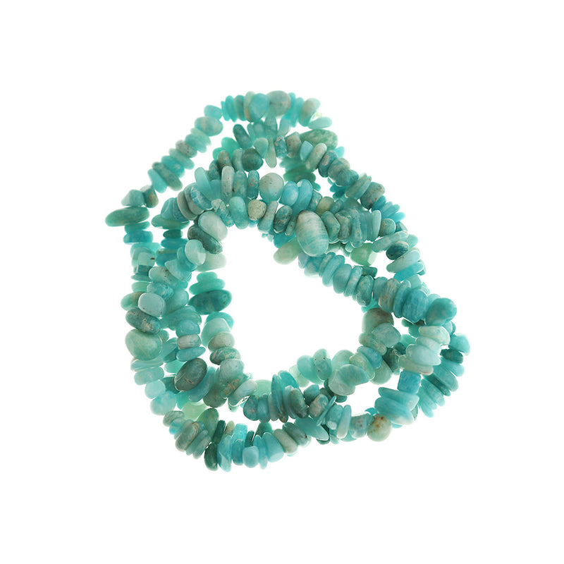 Chip Natural Amazonite Beads 5mm - 8mm - Blue Tones - 1 Stand 200 Beads - BD1800