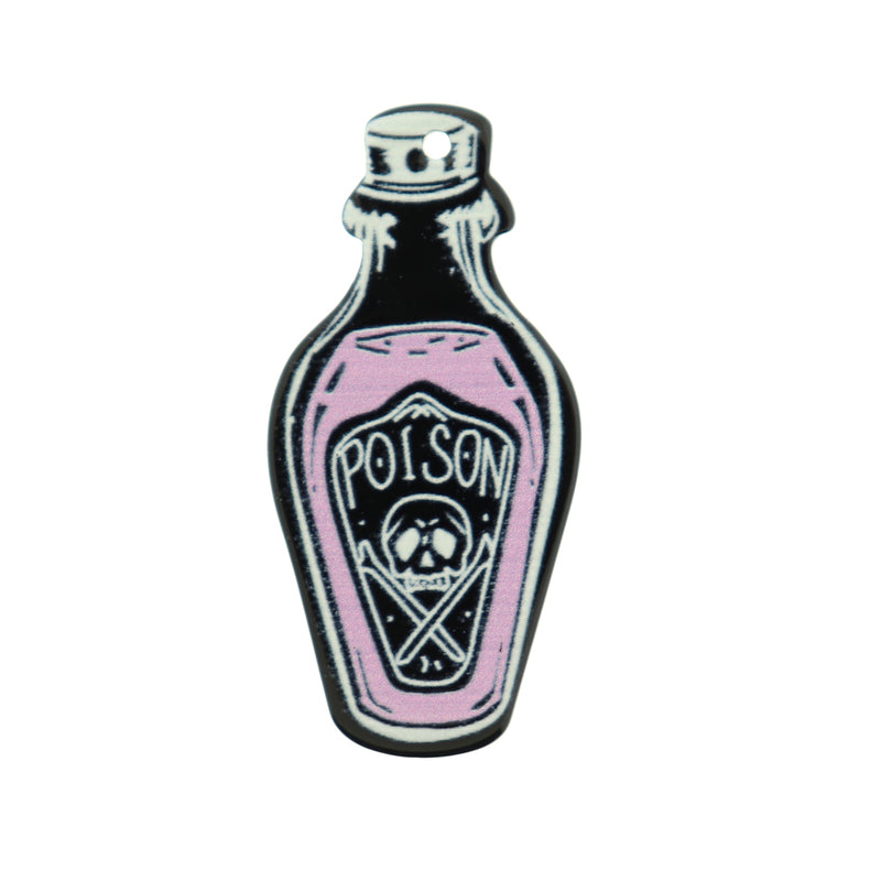 2 Poison Bottle Acrylic Charms - K118