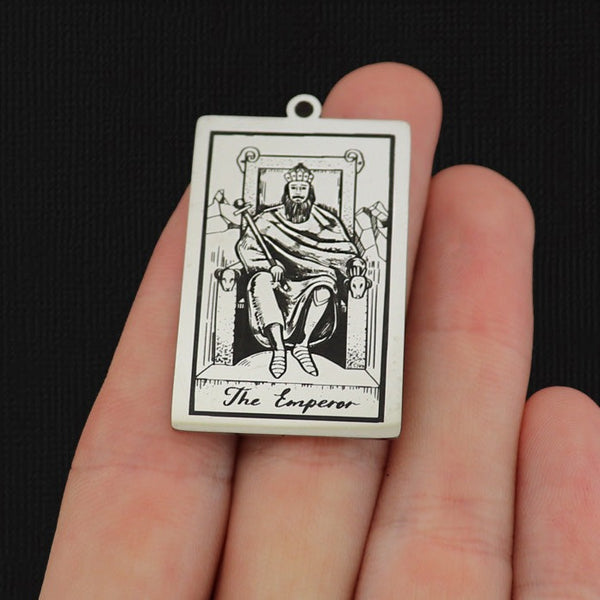 The Emperor Tarot Card Titanium Steel Charm - SSP640
