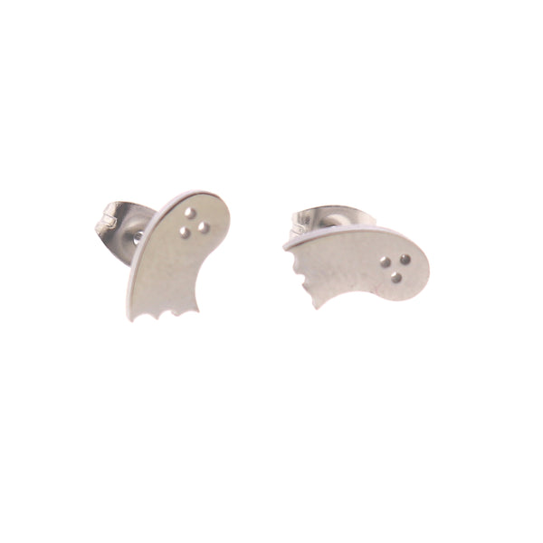 Stainless Steel Earrings - Ghost Studs - 10mm x 6mm - 2 Pieces 1 Pair - ER059