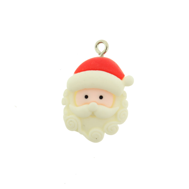 4 Christmas Santa Claus Resin Charms - K162