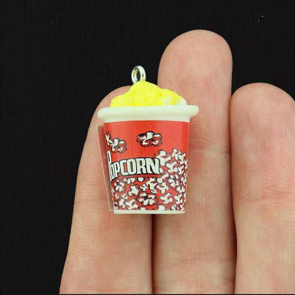 4 Popcorn Bucket Resin Charms - K322