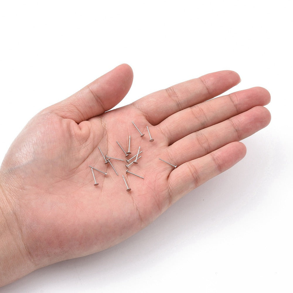 50 Surgical Stainless Round Earring Posts - Choose Your Size!