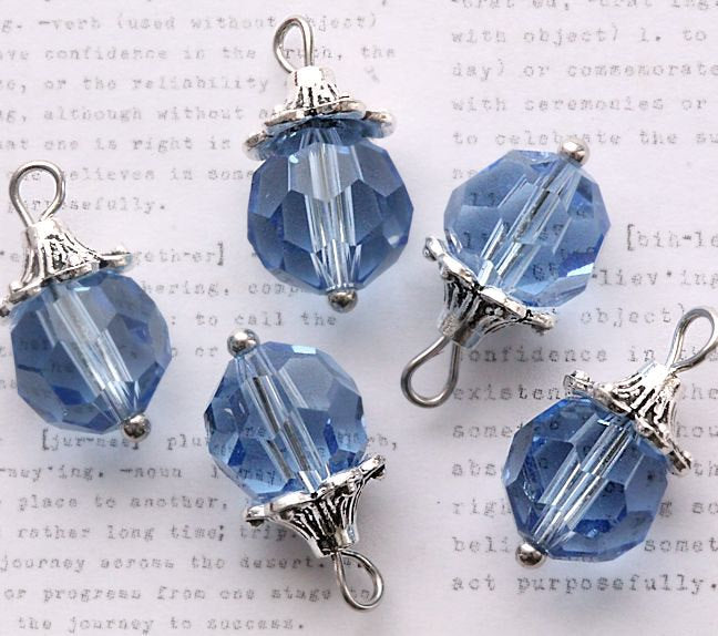 5 Birthstone Silver Tone Charms - 10mm - Choose Your Birthstone!