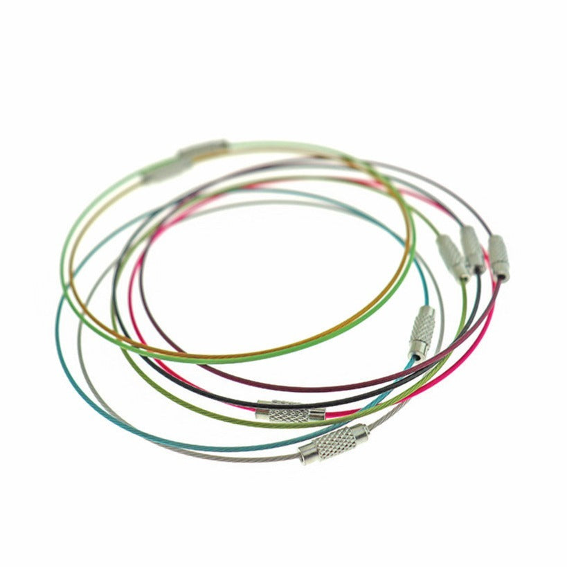 5 Steel Wire Bracelets - 8.5" - 1mm - Choose Your Color!