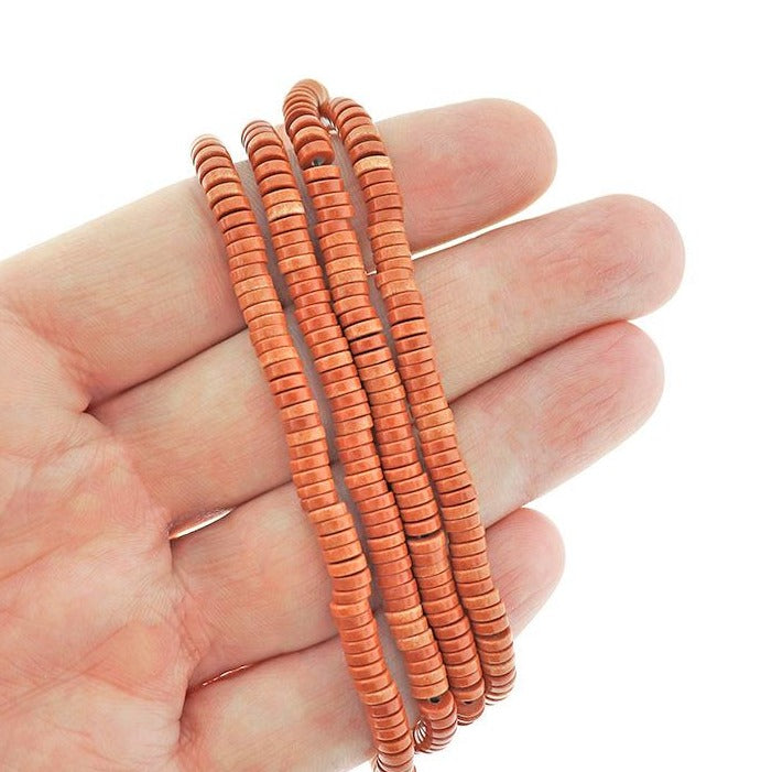 50 Heishi Natural Agate Beads - 4mm x 1mm - Choose Your Color!