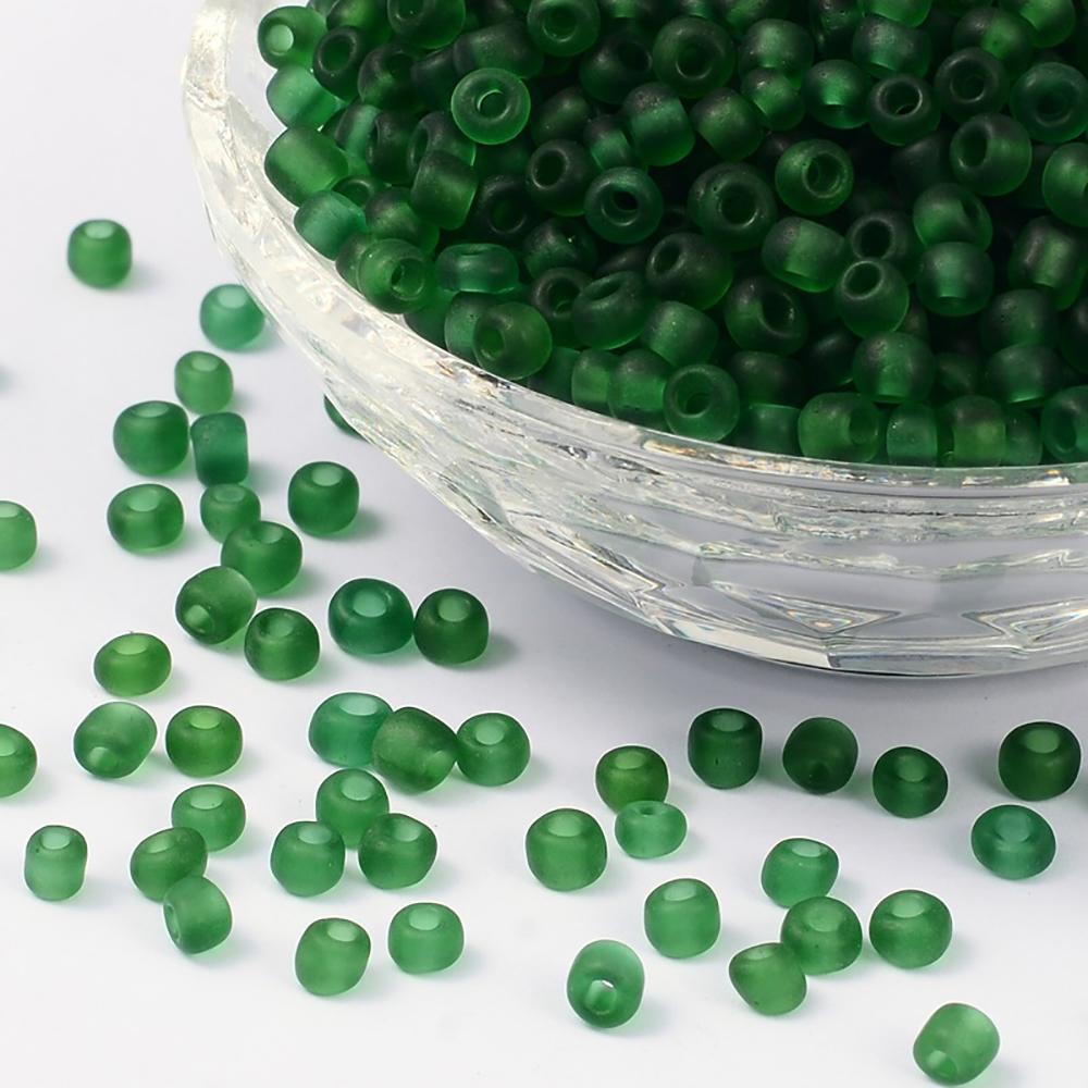 500 Frosted Seed Glass Beads - 6/0 4mm - 50 grams - Choose Your Color!