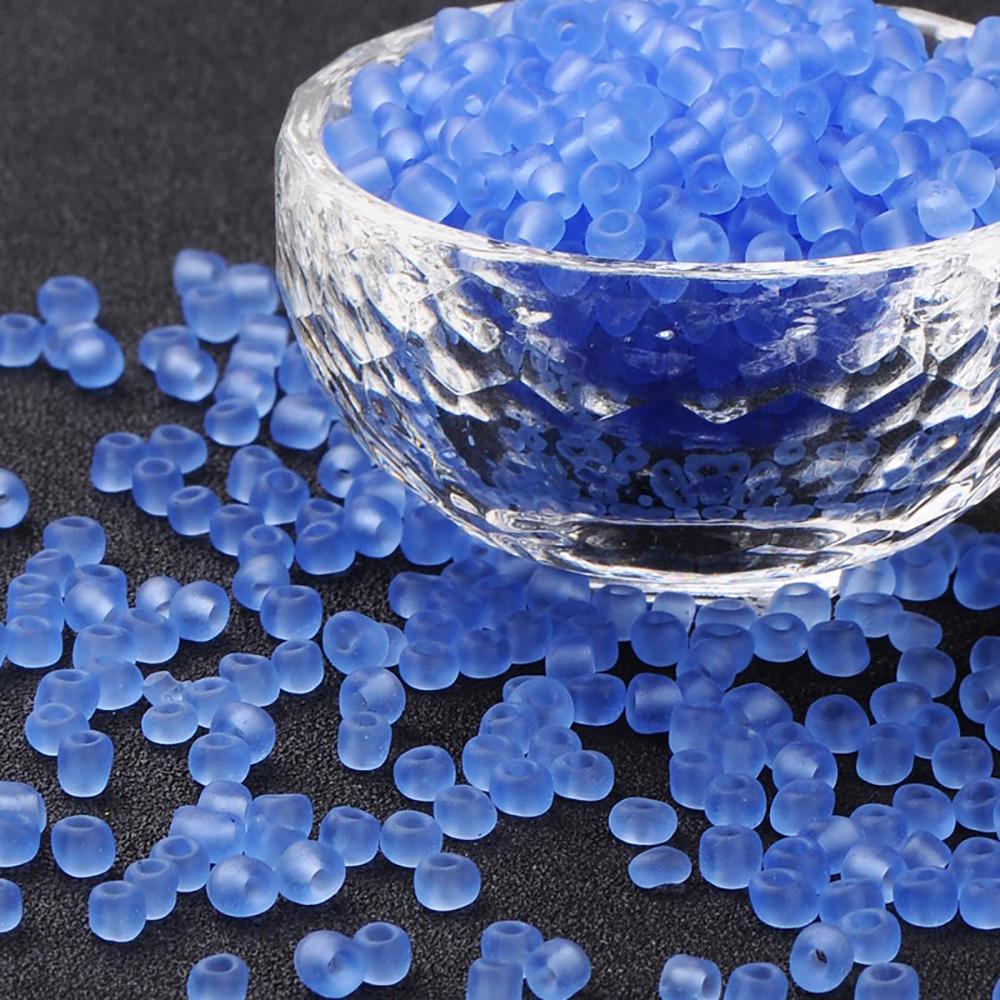 500 Frosted Seed Glass Beads - 6/0 4mm - 50 grams - Choose Your Color!