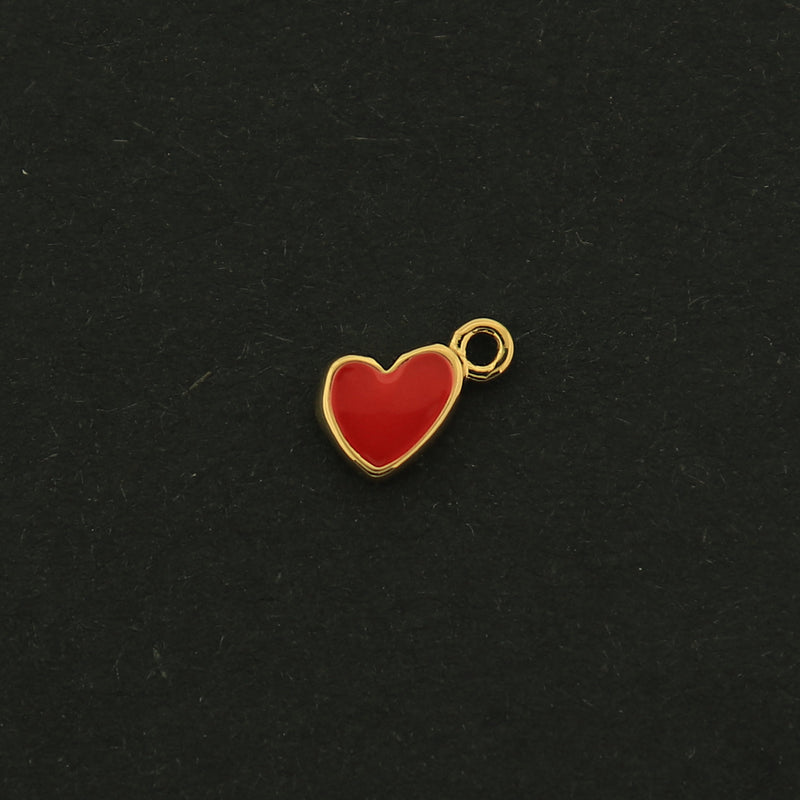 18k Gold Heart Charm - Love Pendant - 18k Gold Plated - GLD514