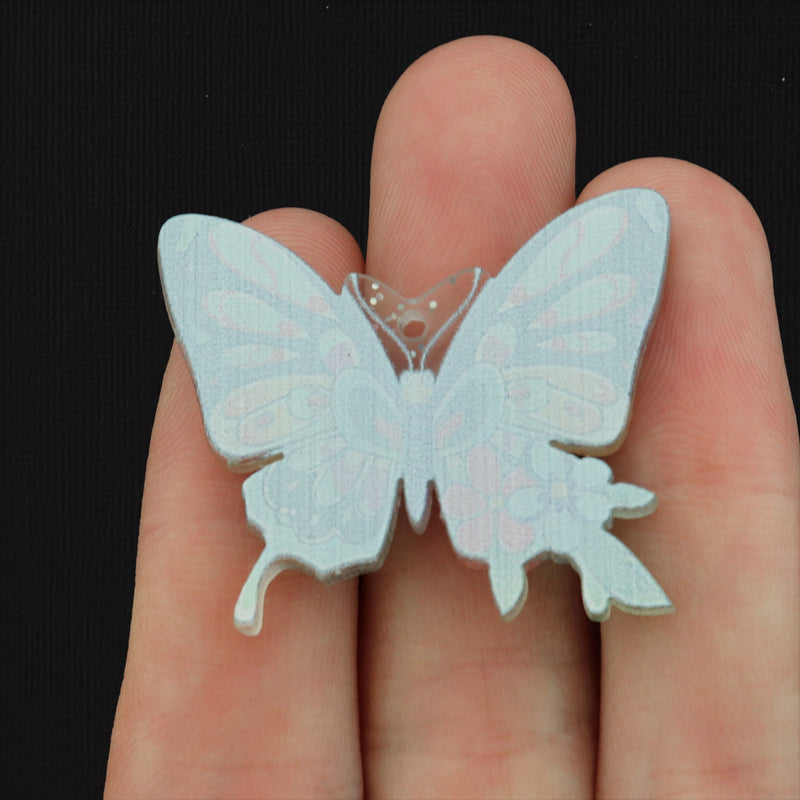 4 Butterfly Acrylic Charms - K306