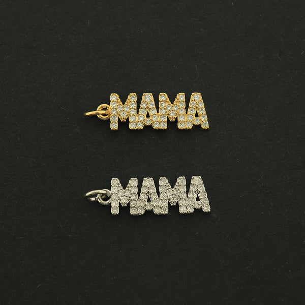 18k Mama Charm - Mom Pendant - Choose Your Tone - 18k Gold Plated