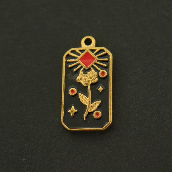 18k Rose Charm - Flower Pendant - 18k Gold Plated - GLD660