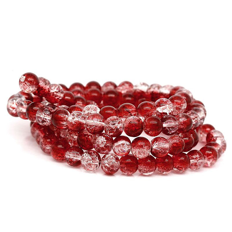 Round Glass Beads - 8mm - Crackle - 1 Strand 105 Beads - Choose Your Color!
