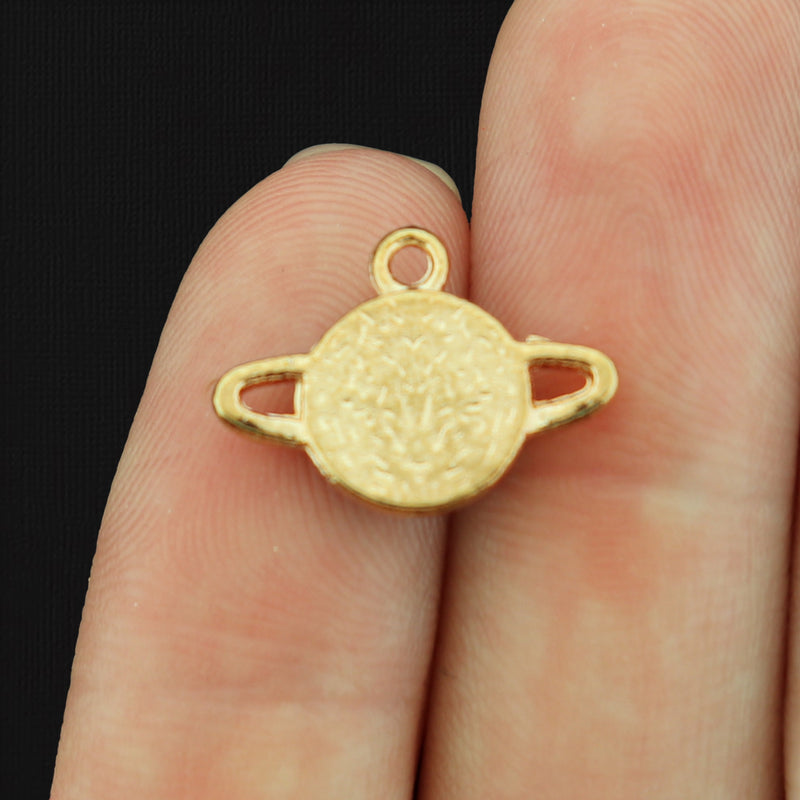 6 Planet Gold Tone Enamel Charms - E918