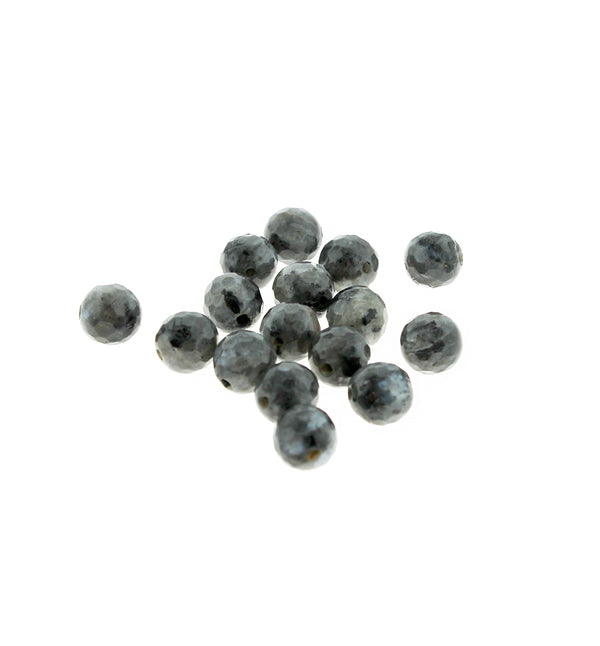 SALE 15 Agate Beads 8mm Faceted Stunning Shades of Stormy Nights - LBD704