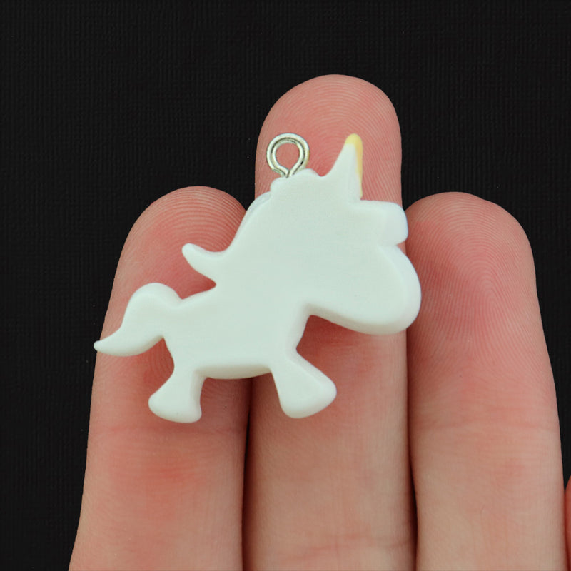 2 Unicorn Resin Charms - K325