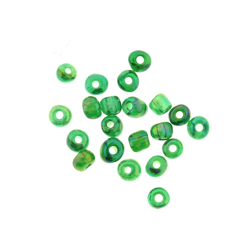Seed Beads Glass 6/0 4mm - Transparent Rainbow - 50g 495 Beads - BD145