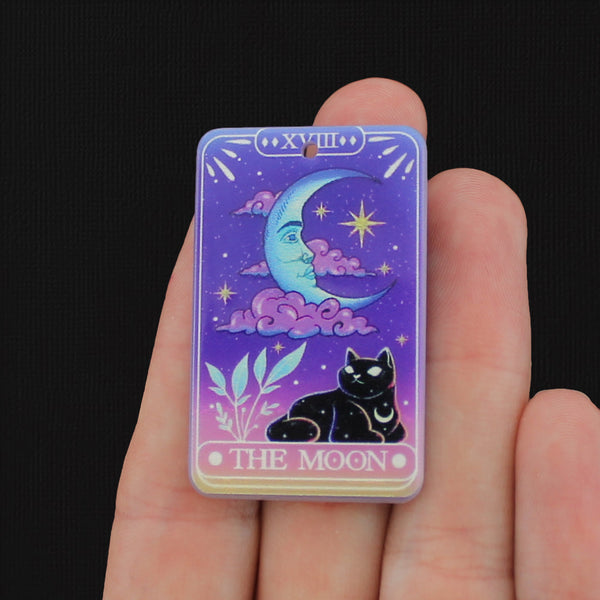 2 The Moon Tarot Card Acrylic Charms - K013