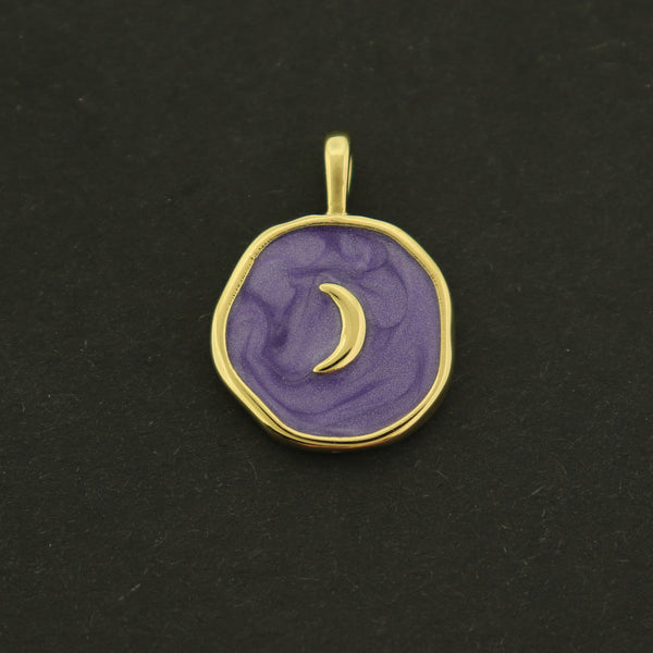 18k Moon Charm - Celestial Pendant - 18k Gold Plated - GLD676