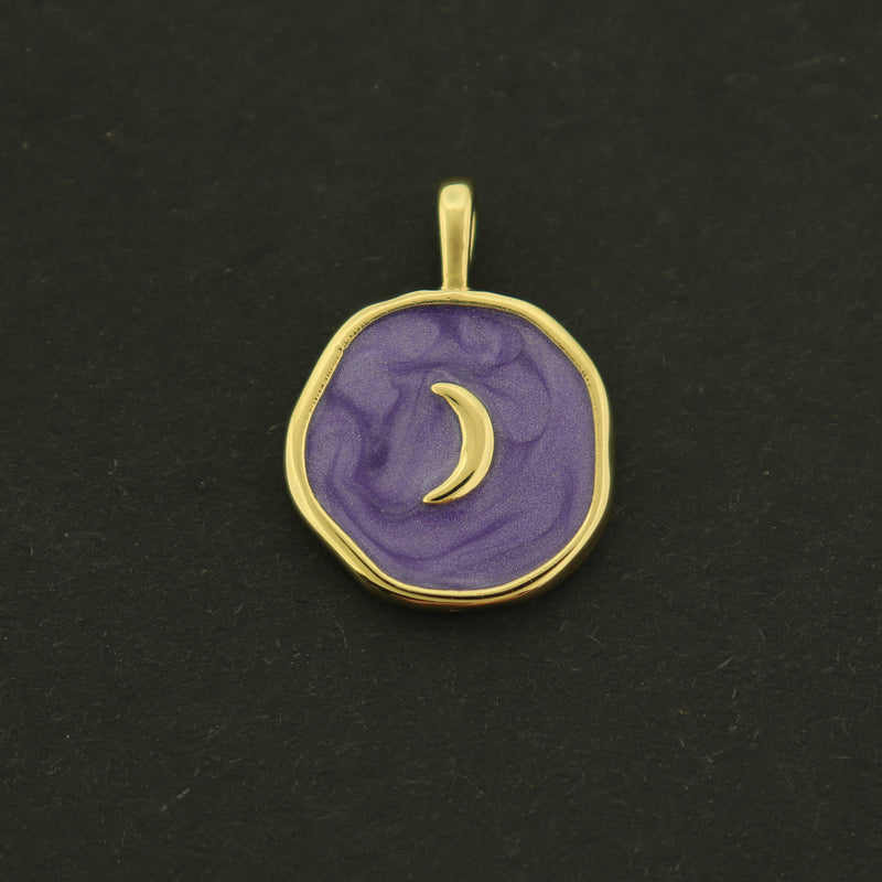18k Moon Charm - Celestial Pendant - 18k Gold Plated - GLD676