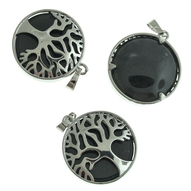 Natural Gemstone Tree of Life Pendant - Choose Your Gemstone!