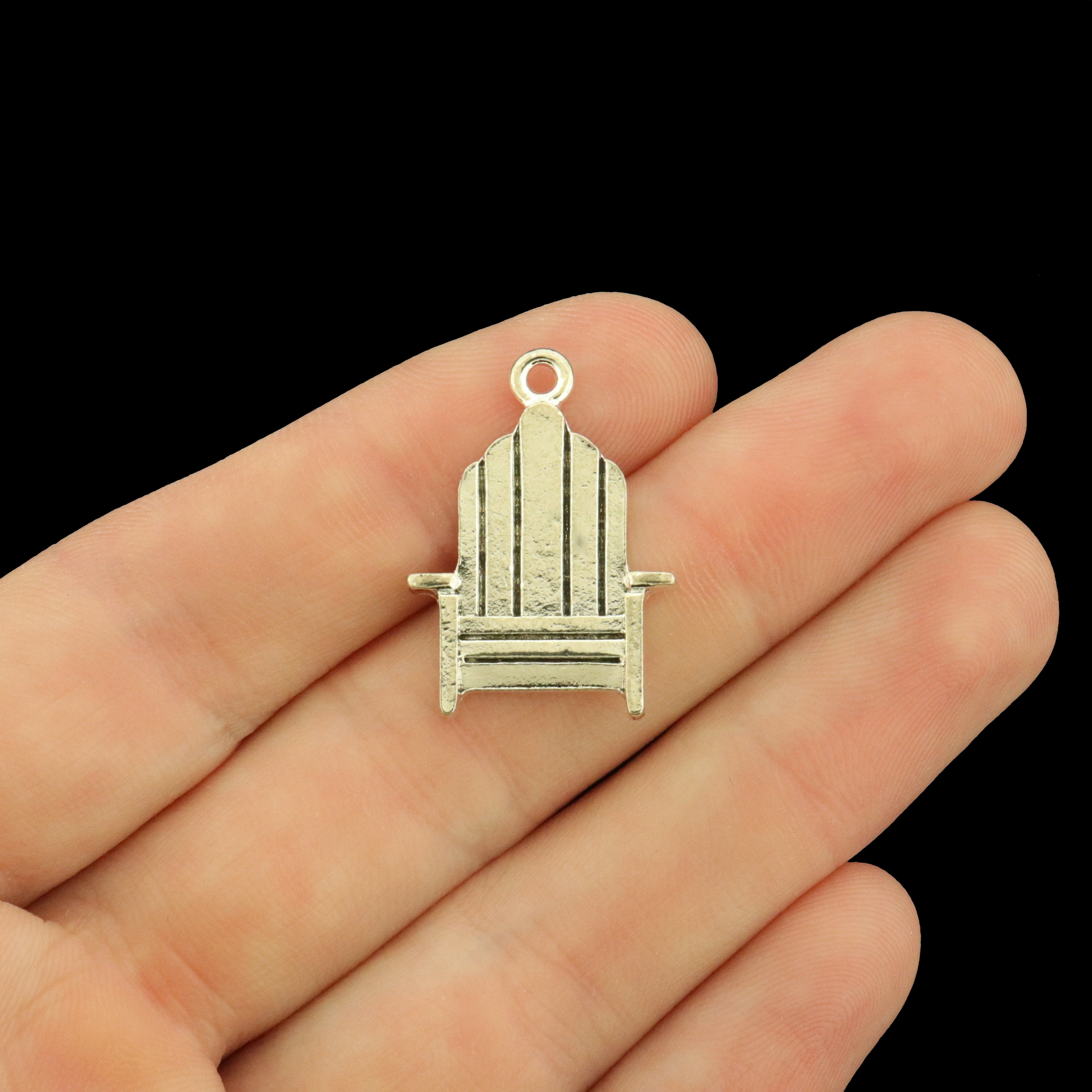 6 Adirondack Chair Antique Silver Tone Charms - SC8077