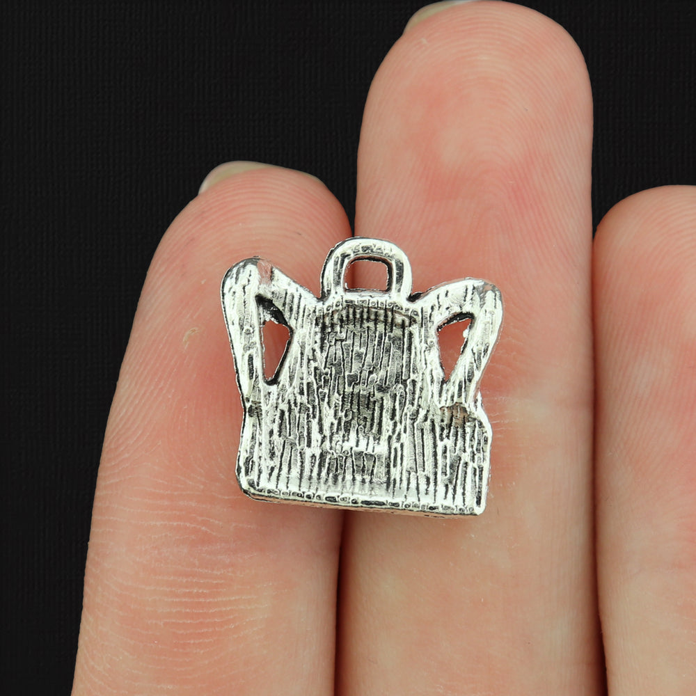 6 Backpack Antique Silver Tone Charms - SC137